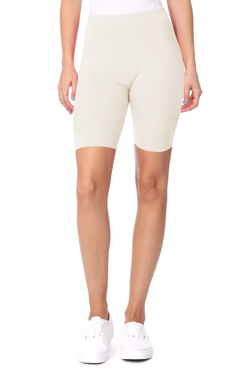 Women's Workout High Waist Comfy Elastic Band Active Biker Shorts Pants S-3XL