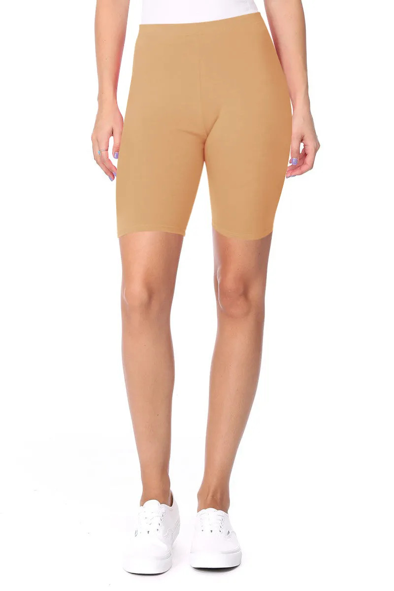 Women's Workout High Waist Comfy Elastic Band Active Biker Shorts Pants S-3XL