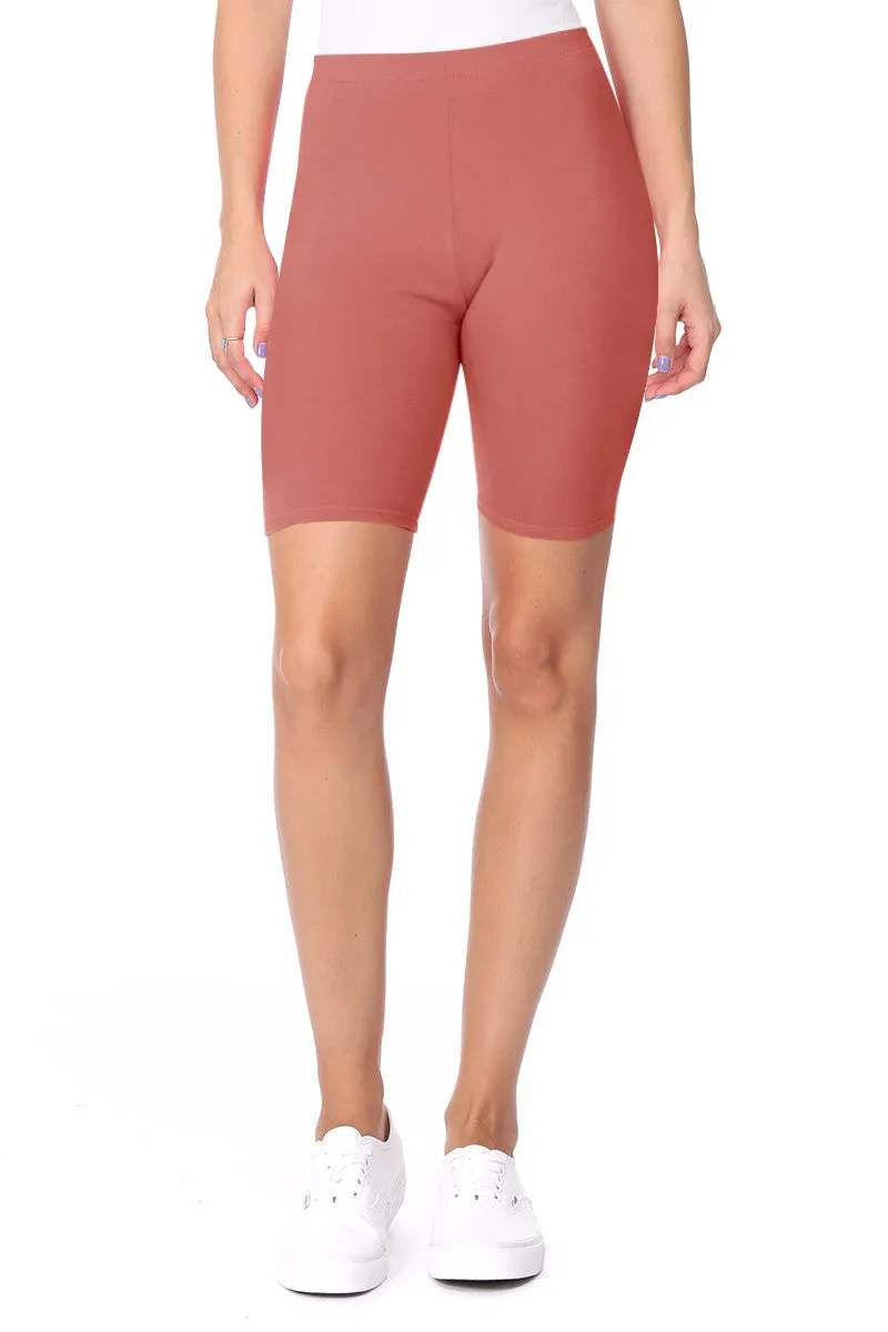 Women's Workout High Waist Comfy Elastic Band Active Biker Shorts Pants S-3XL