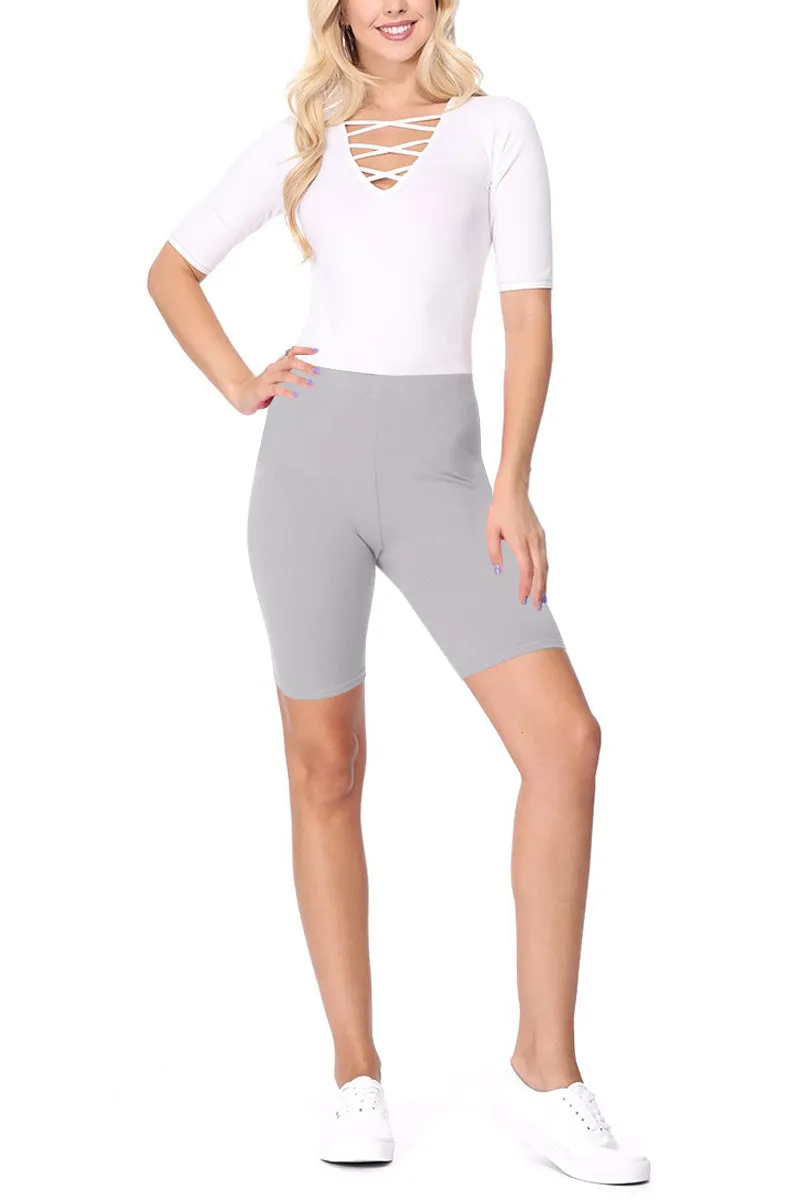 Women's Workout High Waist Comfy Elastic Band Active Biker Shorts Pants S-3XL