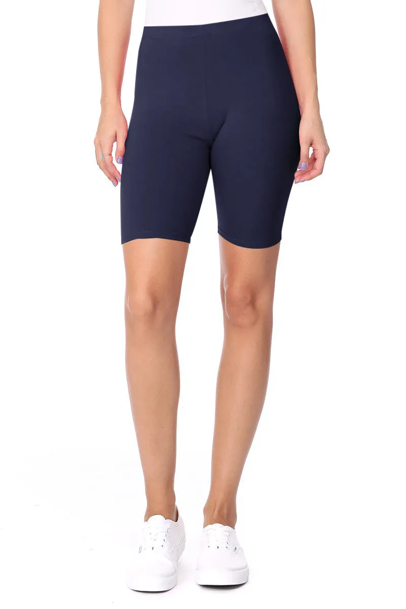 Women's Workout High Waist Comfy Elastic Band Active Biker Shorts Pants S-3XL
