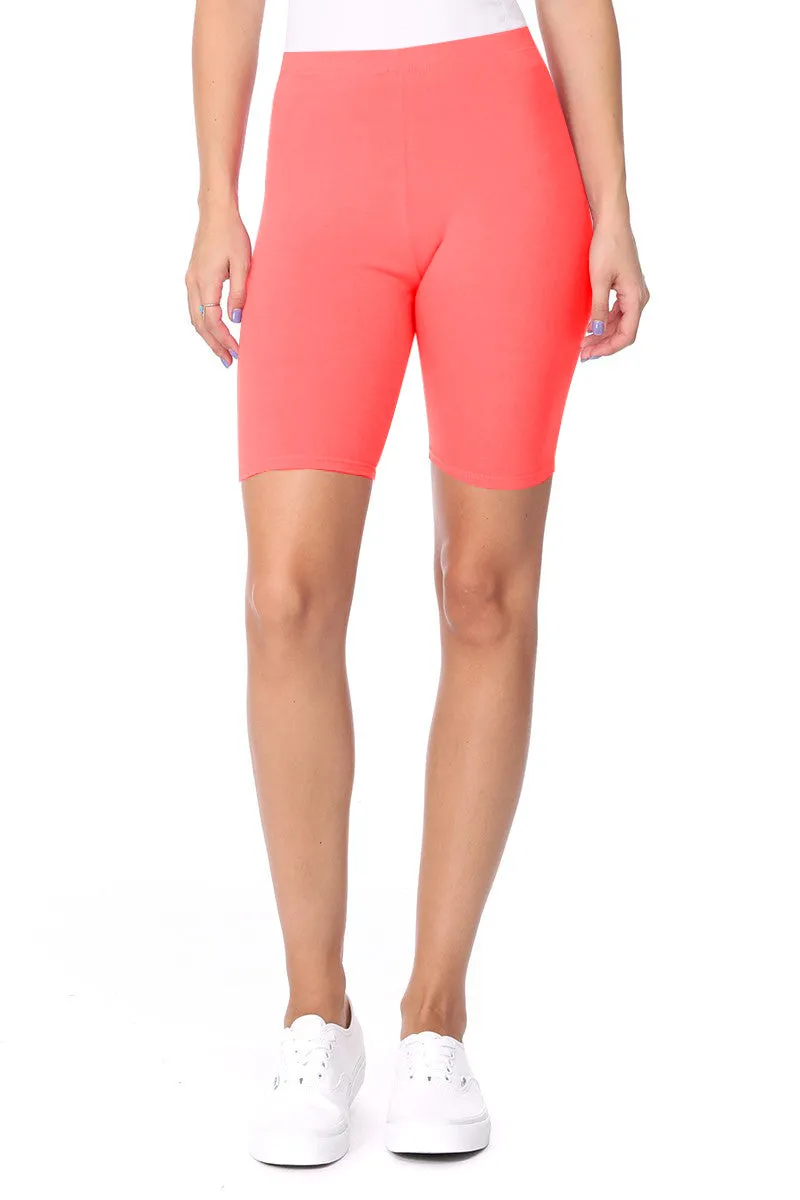 Women's Workout High Waist Comfy Elastic Band Active Biker Shorts Pants S-3XL