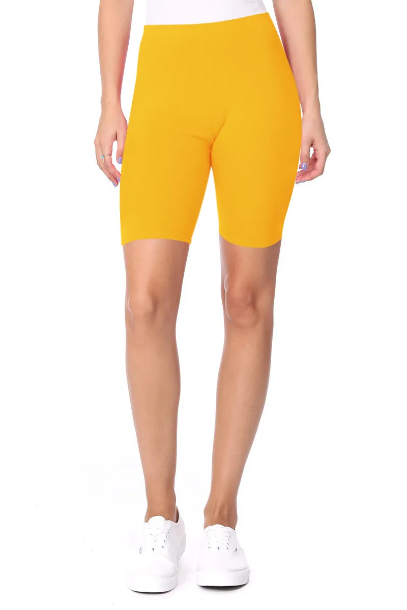Women's Workout High Waist Comfy Elastic Band Active Biker Shorts Pants S-3XL