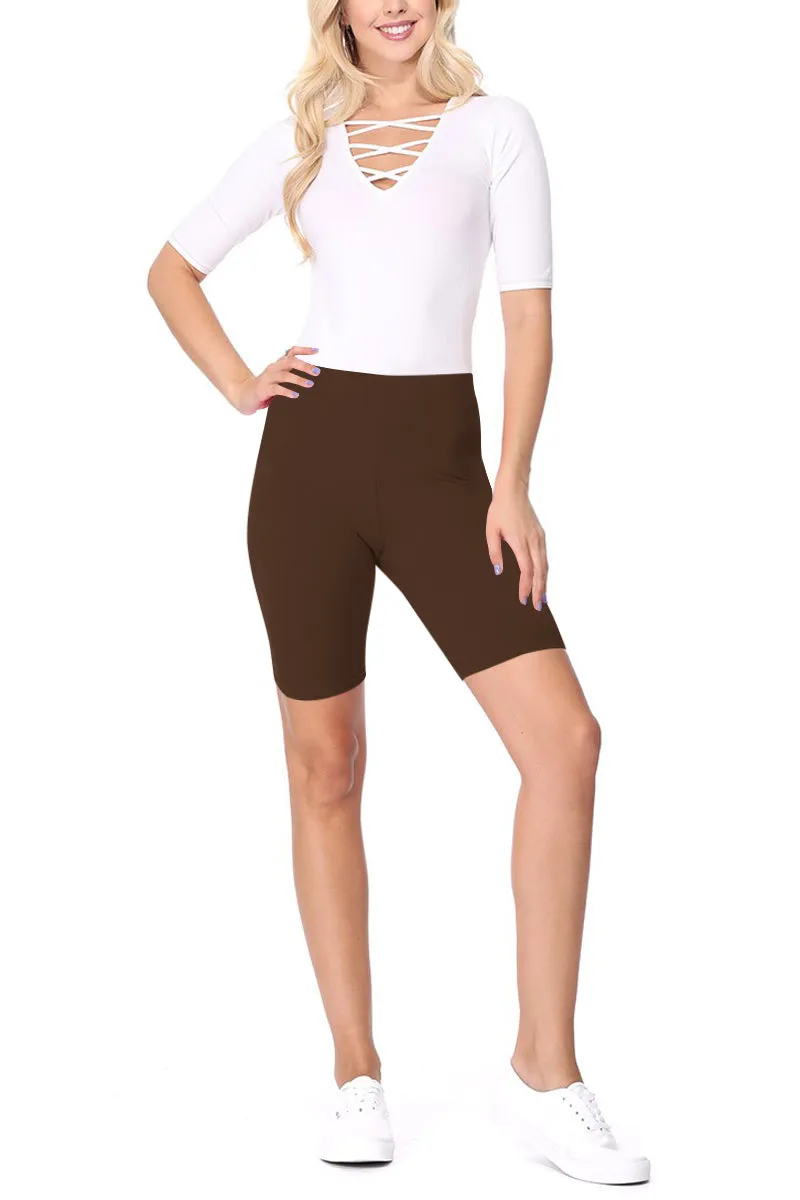 Women's Workout High Waist Comfy Elastic Band Active Biker Shorts Pants S-3XL