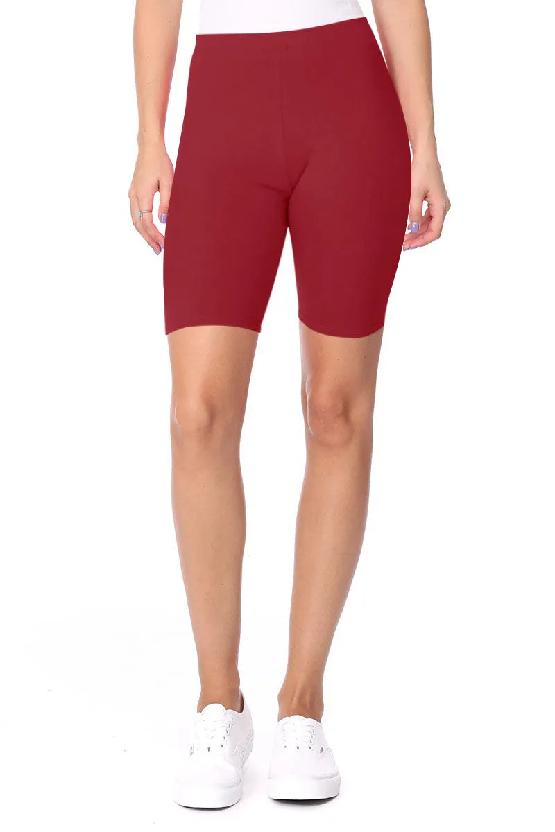 Women's Workout High Waist Comfy Elastic Band Active Biker Shorts Pants S-3XL