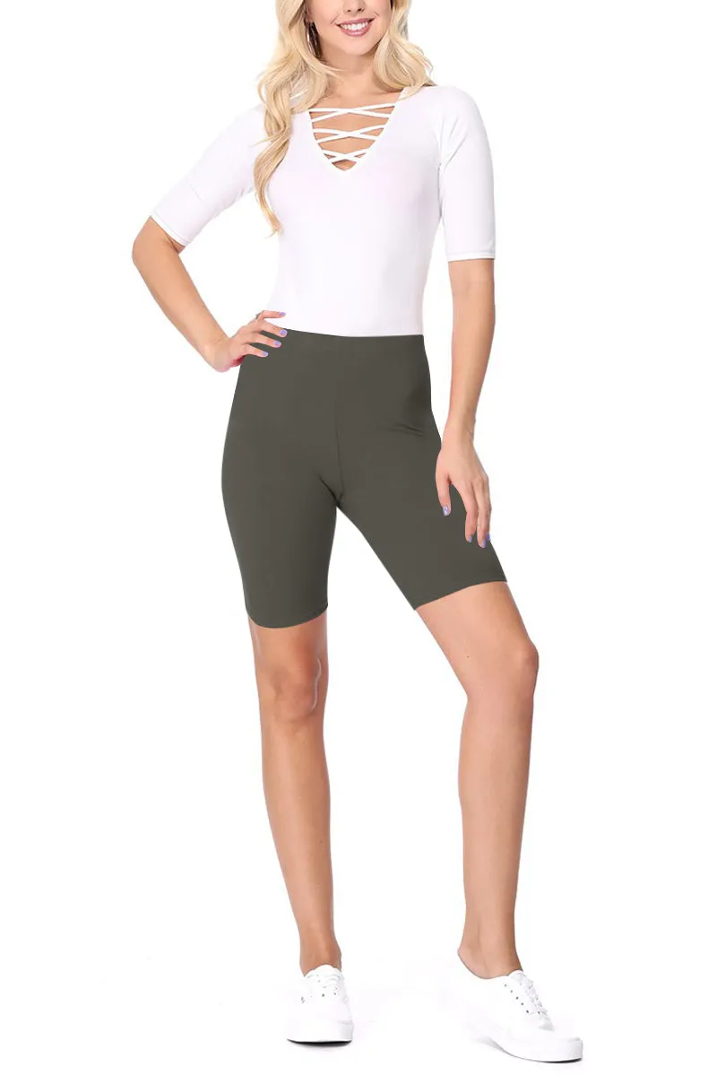 Women's Workout High Waist Comfy Elastic Band Active Biker Shorts Pants S-3XL