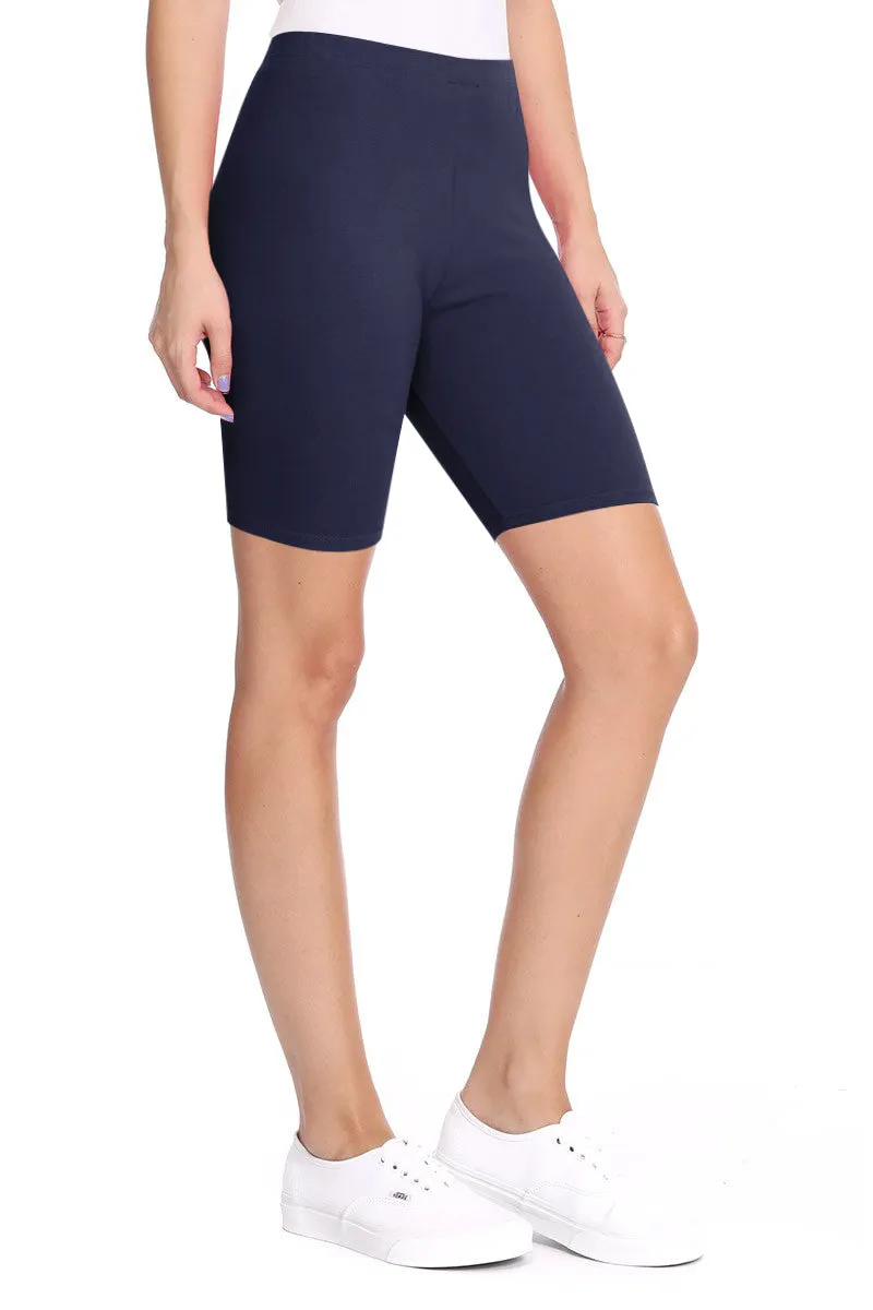 Women's Workout High Waist Comfy Elastic Band Active Biker Shorts Pants S-3XL