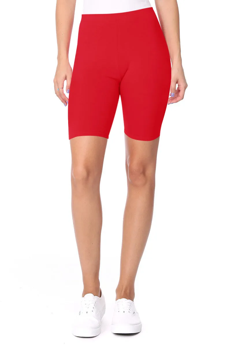 Women's Workout High Waist Comfy Elastic Band Active Biker Shorts Pants S-3XL