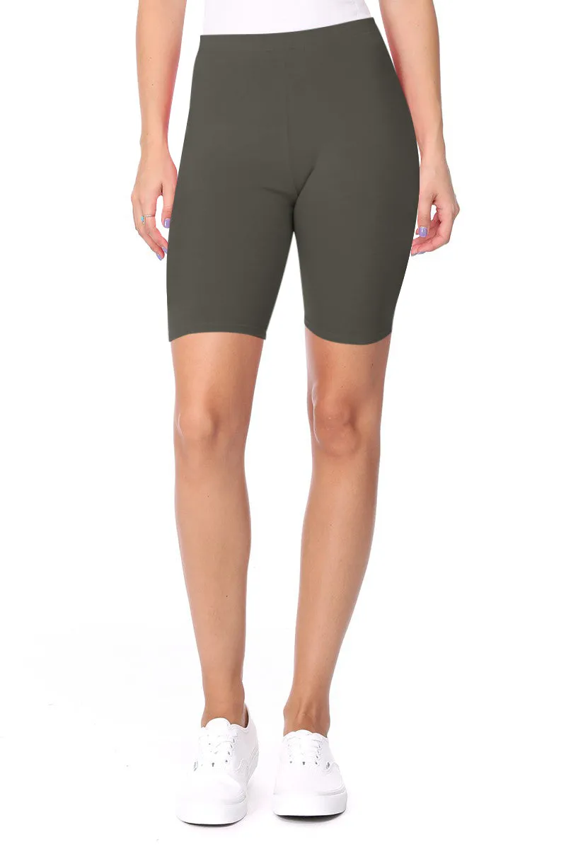 Women's Workout High Waist Comfy Elastic Band Active Biker Shorts Pants S-3XL