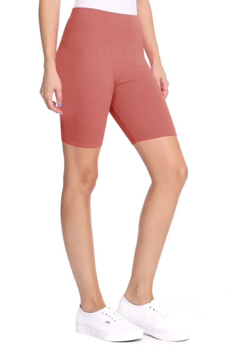 Women's Workout High Waist Comfy Elastic Band Active Biker Shorts Pants S-3XL