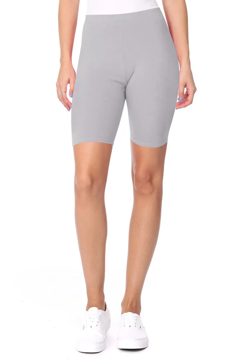 Women's Workout High Waist Comfy Elastic Band Active Biker Shorts Pants S-3XL