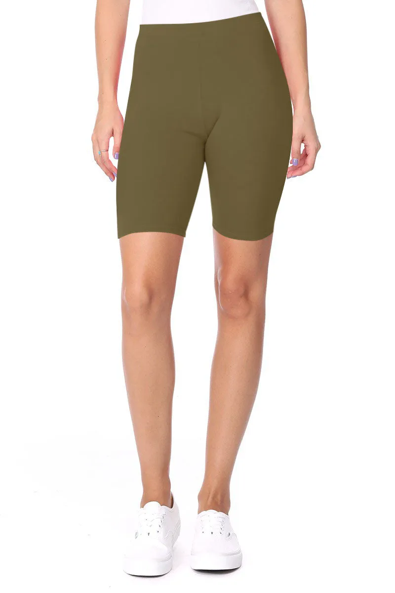 Women's Workout High Waist Comfy Elastic Band Active Biker Shorts Pants S-3XL