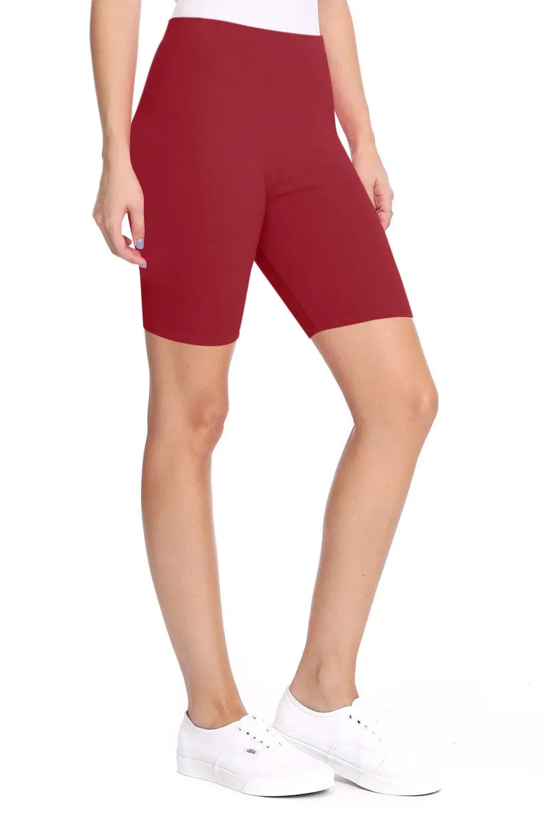 Women's Workout High Waist Comfy Elastic Band Active Biker Shorts Pants S-3XL