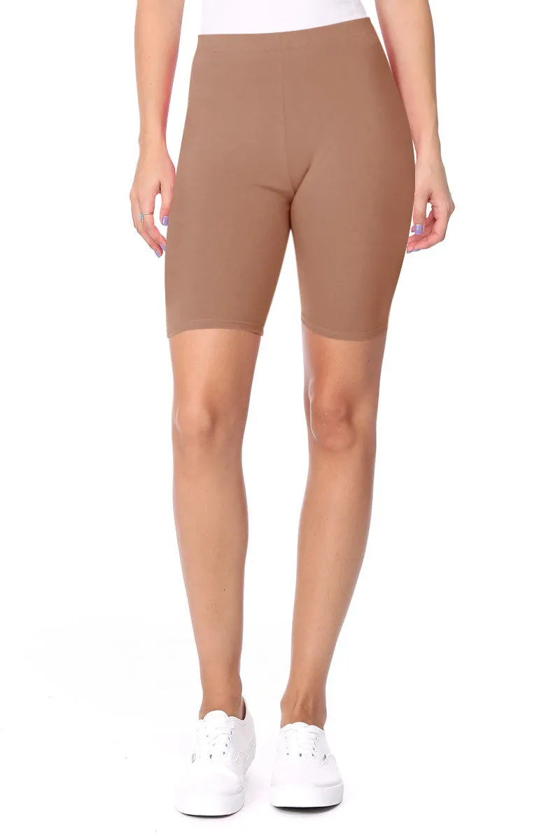 Women's Workout High Waist Comfy Elastic Band Active Biker Shorts Pants S-3XL