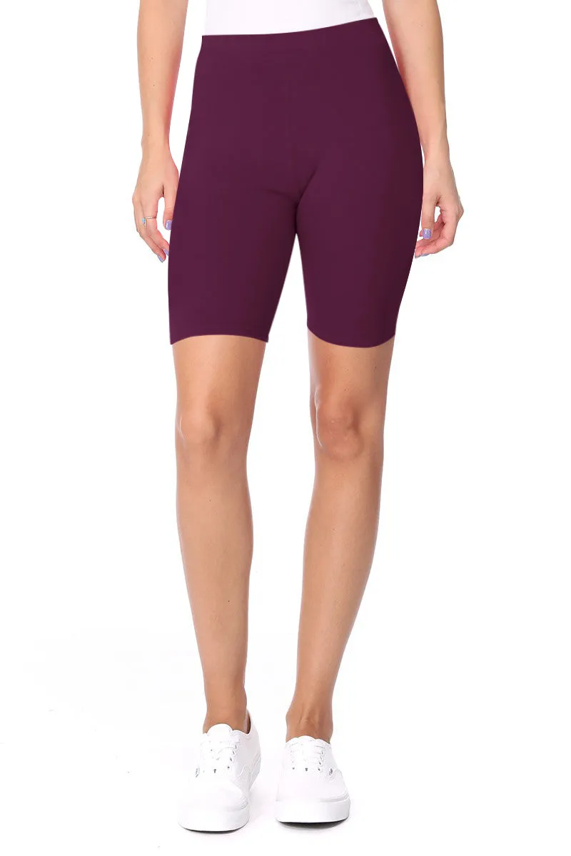 Women's Workout High Waist Comfy Elastic Band Active Biker Shorts Pants S-3XL