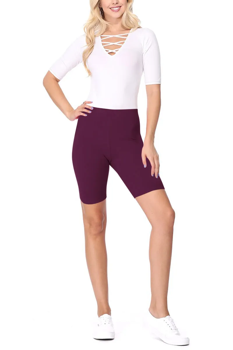 Women's Workout High Waist Comfy Elastic Band Active Biker Shorts Pants S-3XL