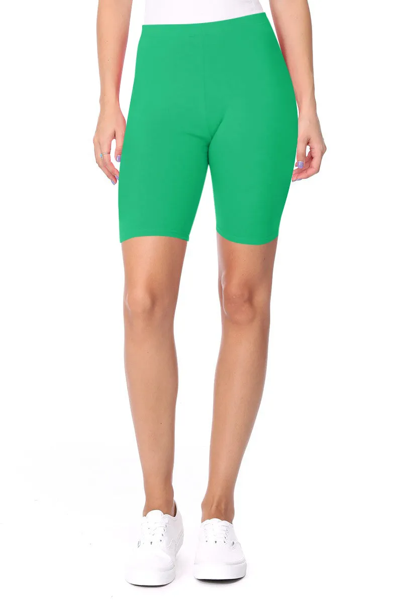 Women's Workout High Waist Comfy Elastic Band Active Biker Shorts Pants S-3XL