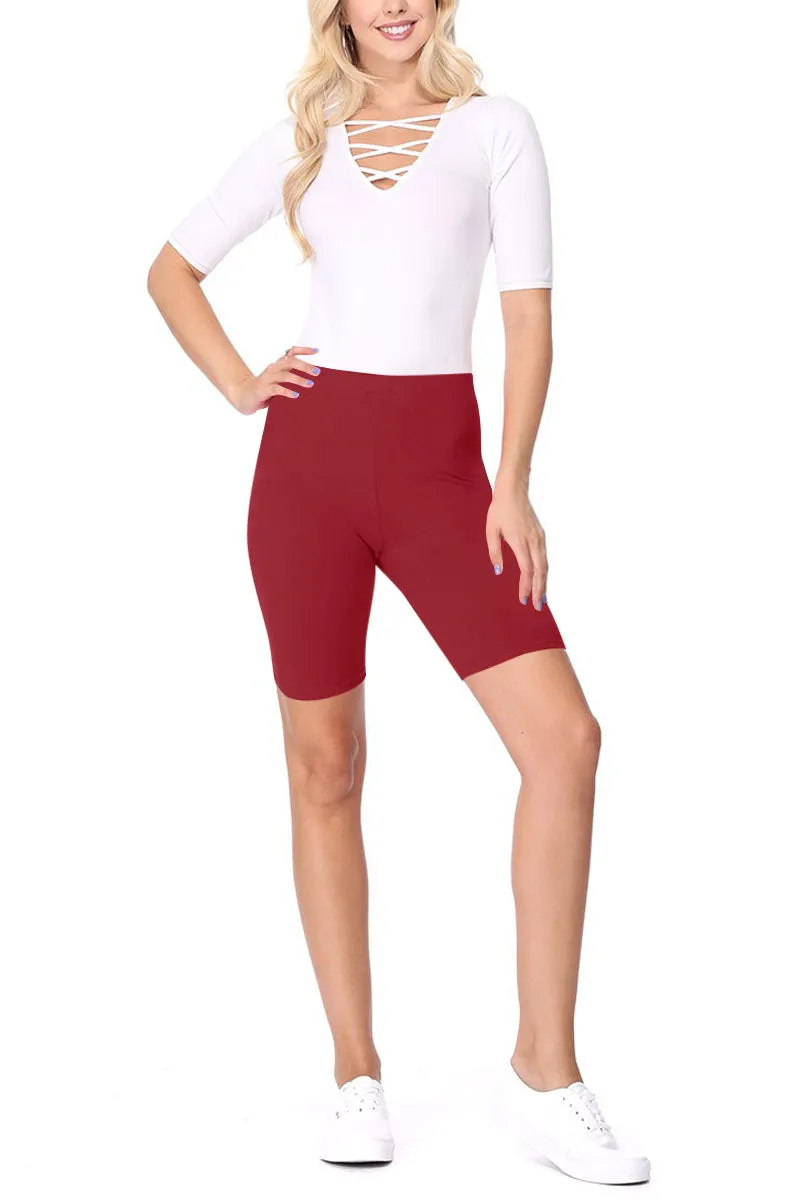 Women's Workout High Waist Comfy Elastic Band Active Biker Shorts Pants S-3XL