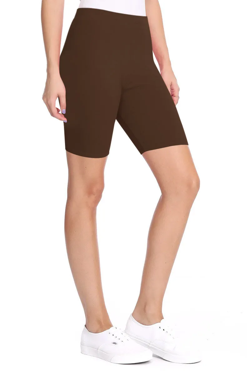 Women's Workout High Waist Comfy Elastic Band Active Biker Shorts Pants S-3XL
