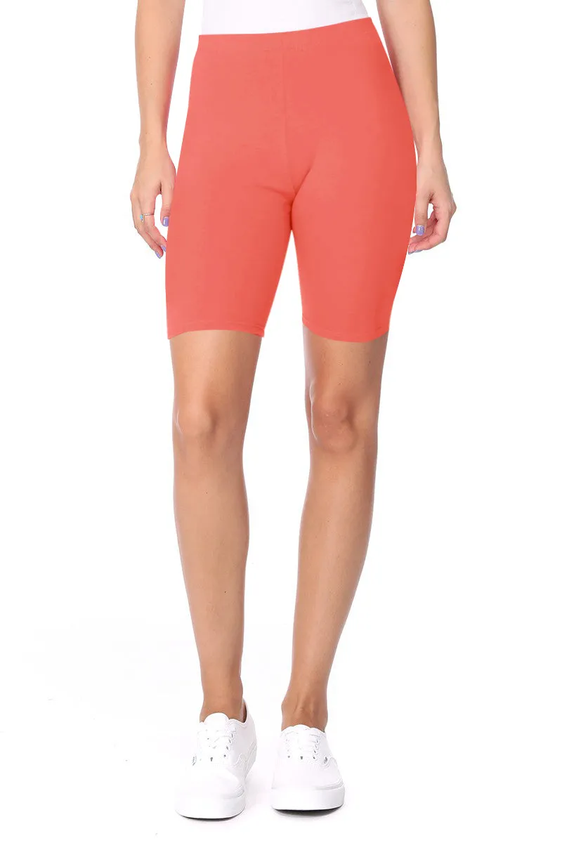 Women's Workout High Waist Comfy Elastic Band Active Biker Shorts Pants S-3XL