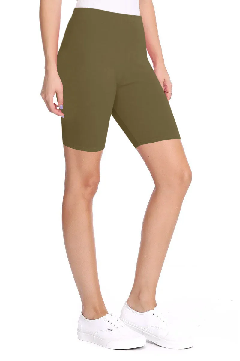 Women's Workout High Waist Comfy Elastic Band Active Biker Shorts Pants S-3XL