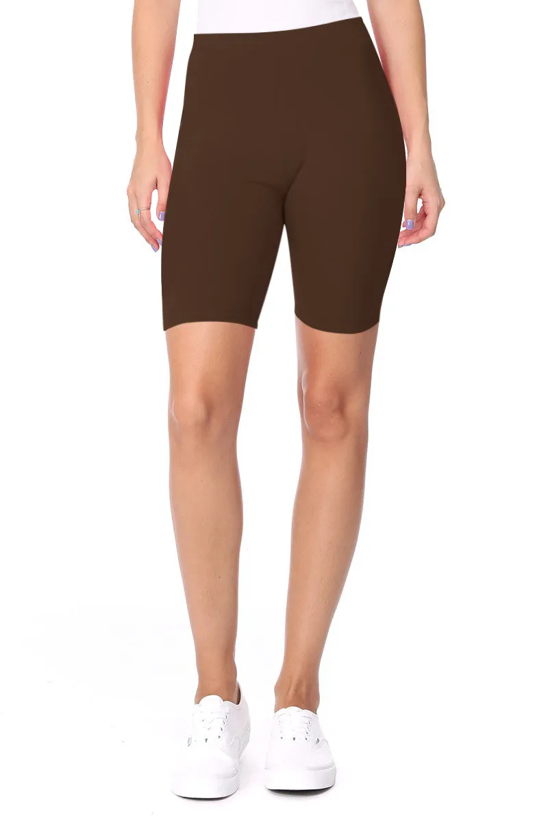 Women's Workout High Waist Comfy Elastic Band Active Biker Shorts Pants S-3XL
