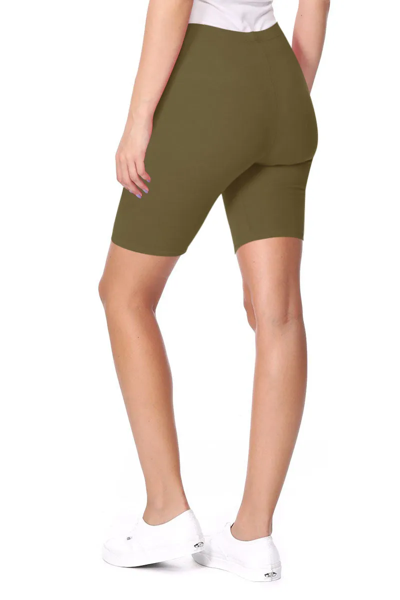 Women's Workout High Waist Comfy Elastic Band Active Biker Shorts Pants S-3XL