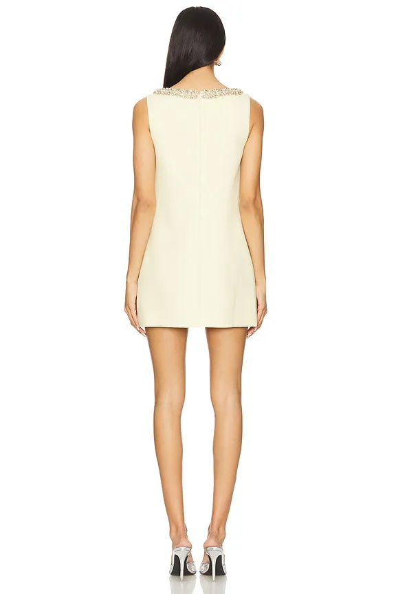 Yellow Crepe Bow Mini Dress