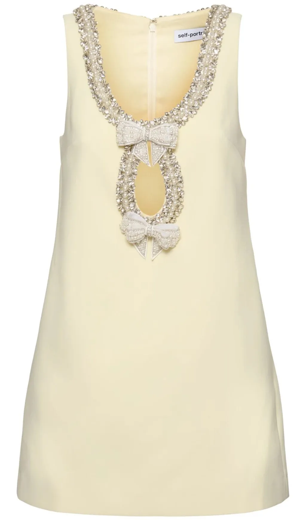 Yellow Crepe Bow Mini Dress