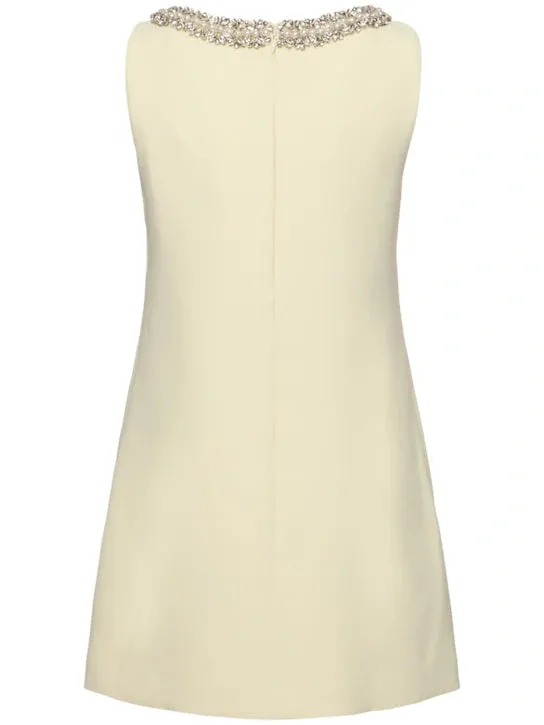 Yellow Crepe Bow Mini Dress