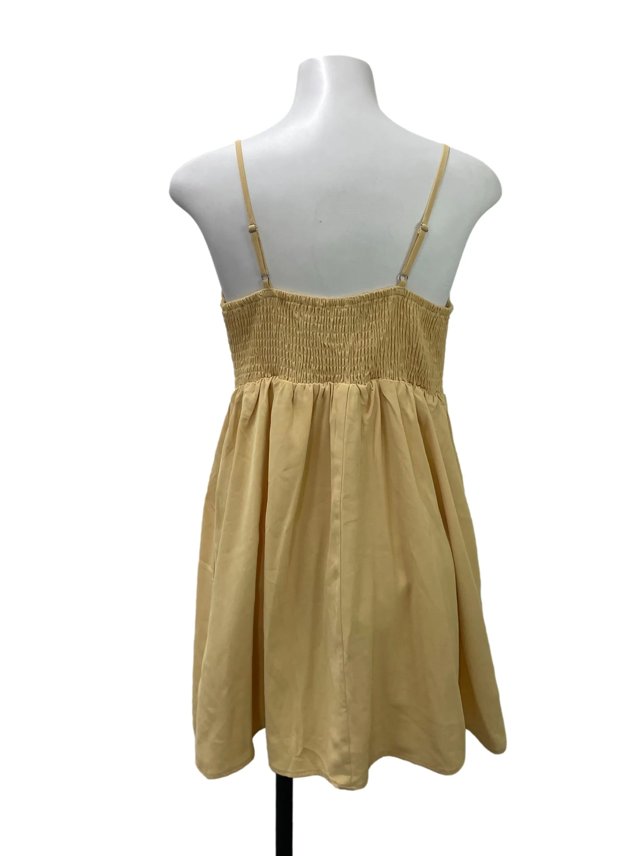 Yellow Ruched Babydoll Dress